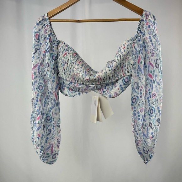 NWT ROCOCO SAND Lada Crop Top in Blue Size Large - Picture 5 of 8